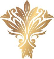 Luxurious golden floral damask ornament with gradient effect decorating a white background, perfect for luxury and elegance themed projects vector