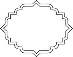 Intricate black line border frame with a symmetrical, ornate design. Perfect for invitations, certificates, or decorative purposes, offering a classic and elegant touch vector