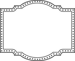 Rectangular frame boasting dotted lines along its edges and elegant curved corners. Providing a refined touch for various design purposes. Including invitations. Certificates. Or decorative elements vector