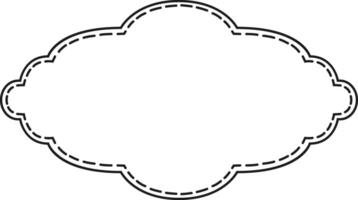 Decorative cloud shaped frame with a dotted line border, enhancing a vintage aesthetic for invitations, cards, and various design projects vector