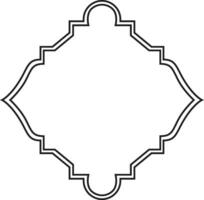 Elegant black quatrefoil outline forming a decorative frame with rounded and pointed arches, providing a sophisticated and classic touch to any design project on white background vector