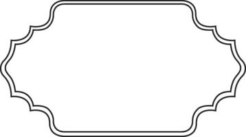 Simple, elegant black wavy frame with rounded corners creating a large white empty space for text or images, suitable for various design and decorative purposes vector