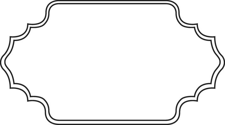 Simple, elegant black wavy frame with rounded corners creating a large white empty space for text or images, suitable for various design and decorative purposes
