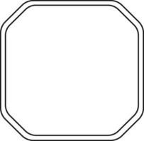 Featuring a simple rounded octagon shape with a double border, creating a frame around an empty white space, evoking a clean and minimalist design aesthetic vector