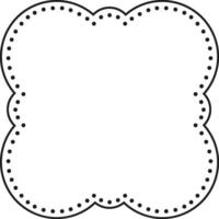 Intricate scalloped border featuring a dotted outline, perfect for invitations, labels, or scrapbooking projects. The symmetrical design adds elegance and sophistication to any creative work vector