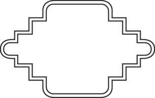 Black geometric frame with rounded corners and stepped edges creating a vintage look, ideal for certificates, diplomas, or decorative elements vector