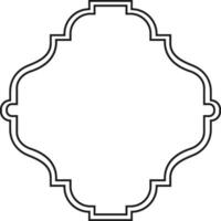 Ornate frame featuring a symmetrical, curved design with intricate lines. Perfect for decorative purposes, invitations, or artistic projects requiring an elegant border element vector