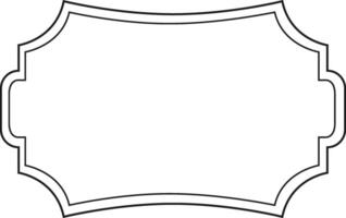 Horizontal vintage frame featuring wavy sides and elegant handles presents a classic design, perfect for enhancing text or images with a touch of timeless sophistication vector