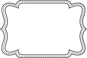 Ornate blank frame featuring a dotted border design, ideal for invitations, labels, or decorative purposes. The wavy edges add a touch of sophistication and style to any project vector