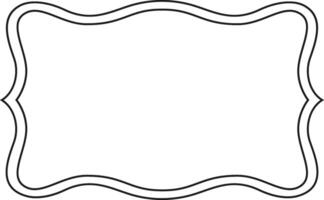 Wavy double lines form a decorative rectangular frame, providing a classic and elegant design element suitable for a wide range of graphic design projects and templates vector
