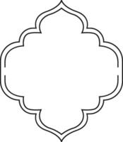 Featuring a thin black quatrefoil frame with elegant Islamic design, creating an empty space perfect for adding text or an image, enhancing any decorative project vector