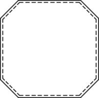 Octagonal frame with dotted line resembling a sewing stitch, ideal for scrapbooking, crafts, and decorative projects, providing a unique and handmade touch vector