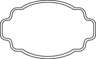 Horizontal vintage frame with rounded edges and waving sides creating a classic decorative element, ideal for adding a touch of elegance and nostalgia to various design projects vector