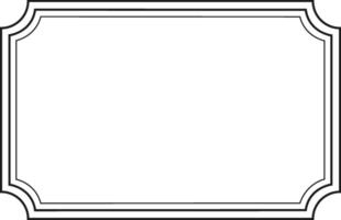Elegant black frame with rounded corners creating a classic border on a white background, perfect for adding a touch of sophistication to any project vector