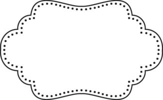 Featuring a simple black and white scalloped frame with a dotted line, creating an elegant border perfect for enhancing designs with a touch of sophistication and charm vector