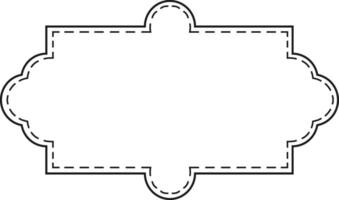 Simple rectangular frame featuring rounded edges with a scalloped design and dotted lines, providing a classic and versatile decorative element vector