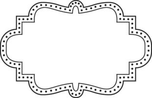 Black frame with dotted border creating a vintage or retro aesthetic, ideal for adding a touch of classic elegance to text, pictures, invitations, cards, or any design project vector
