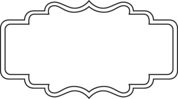 Horizontal vintage frame with rounded corners and double outline, providing a sophisticated and decorative border for text or images, enhancing visual appeal with classic design elements vector