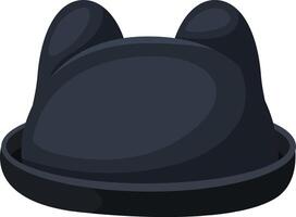 Stylish black beanie with cat ears and a wide brim, offering a trendy and playful look while shielding from the sun, perfect for fashion forward individuals vector