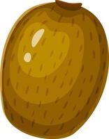 Kiwi fruit resting on white background shows fuzzy brown skin and short stem, presenting ripe and healthy option for snack or recipe ingredient vector
