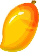 Cartoon illustration depicting a ripe mango with a vibrant gradient from yellow to orange, symbolizing freshness and ideal for healthy eating themes vector