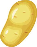 Cartoon illustration of a ripe potato with shiny peel reflecting light, isolated on white background, perfect for healthy eating and agriculture projects vector