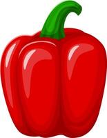 Fresh and vibrant red bell pepper with a green stalk, illustrating healthy eating, farm to table concepts, or culinary uses in salads, stir fries, and various dishes vector