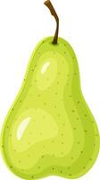 Green pear with stem and textured skin, creating a fresh and healthy image ideal for promoting natural food, healthy diets, or illustrating recipes vector