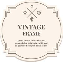 Vintage frame with geometric decorations and placeholder text featuring a pastel color palette, perfect for adding a touch of old fashioned charm to any project vector