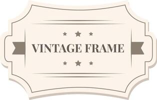 Vintage frame with ribbon and stars is decorating a white background, perfect for adding a touch of classic style to any design project or image vector