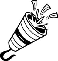 Party popper icon in drawing style vector