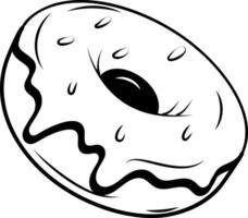 A drawing style icon of sweet donut vector