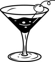 A doodle style icon of cocktail glass vector