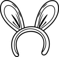 Bunny headband icon in sketchy style vector