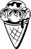Ice cone icon in drawing style vector