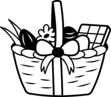 Gift hamper icon in drawing style vector