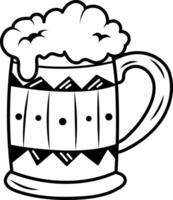 A hand drawn icon of beer mug vector