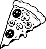 Pizza slice icon in drawing style vector