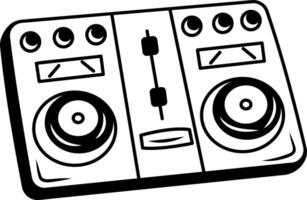 Dj mixer table icon in drawing style vector