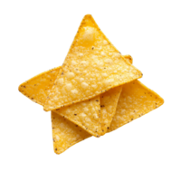 Top view of delicious nacho chips arranged neatly on a transparent background, perfect for snacking or cooking, Nacho chip viewed from the top, isolated on a transparent background or transparent png