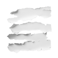 Torn sheet of paper on a transparent background with jagged edges revealing layered textures and design possibilities, torn sheet paper withtransparent backgroundfile png