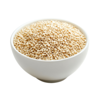 Fresh transparent sesame seeds in a bowl on a clean transparent background for culinary and health uses, transparent sesame in a bowl on transparent background png