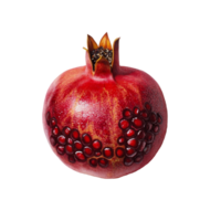 Fresh pomegranate resting on a transparent background, showcasing its vibrant color and juicy seeds, ripe pomegranate on transparent background png