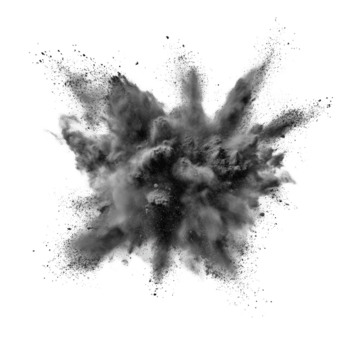 grigio polvere esplosione isolato su trasparente sfondo la creazione di dinamico e drammatico visivo effetti per disegno, grigio colore polvere Pulver esplosione isolato su trasparente sfondo png