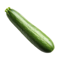 Fresh green cucumber displayed on a clean transparent background showcasing its smooth texture and vibrant color, cucumber isolated on transparent background png
