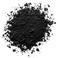 Black grainy texture of old surface resembling powdered transparent in natural lighting, black grainy texture of old surface or powder isolated on transparent background png