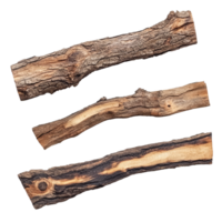 Dry wood pieces isolated on a transparent background showcasing natural texture and color variations in tree wood, Dry wood isolated on transparent background. Tree wood transparent background png