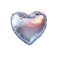 Shiny heartshaped foil wrapper displayed on a light background perfect for celebration decorations and packaging, Heart Shape Foil Wrapper png