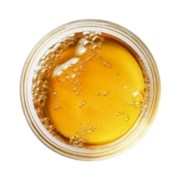 Liquid substance with bubbles in a petri dish on a transparent background in a lab setting for experiments, Liquid in petri dish over transparent background flat lay png
