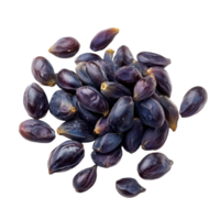 Isolated grape seeds on a clean transparent background ready for various uses in cooking and health applications, grape seed isolated on transparent background png